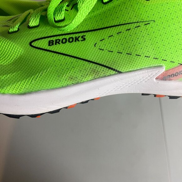 Brooks Women's 9 Draft XC Spikeless Running Sneaker Neon Green Cross Country - Picture 6 of 10